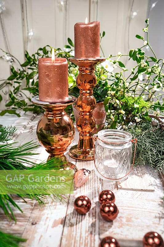 Christmas decoration with copper