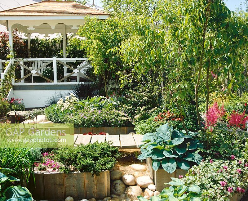 Perennial garden with gazebo