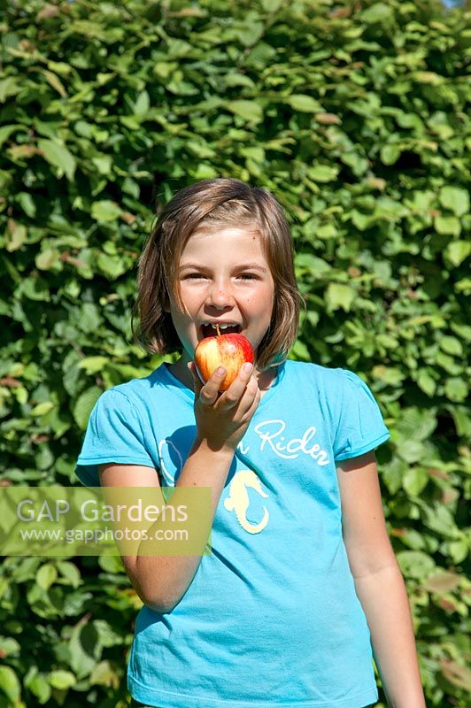 Girl with an apple