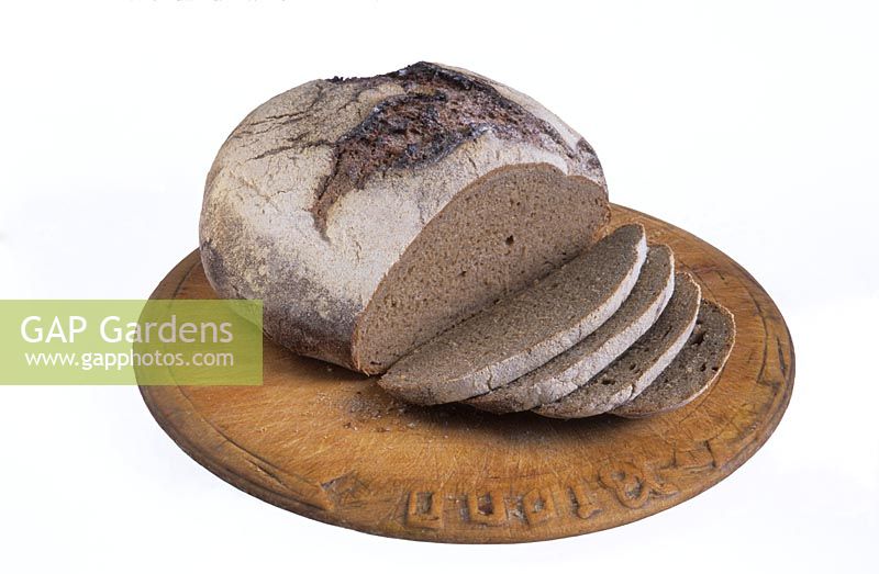 sliced loaf of rye bread