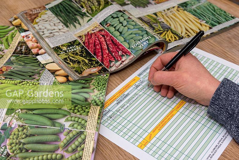Ordering vegetable seeds in a catalog