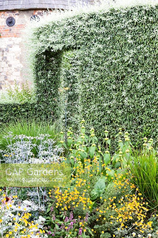 Flowering border in The Walled Garden, Bury Court Gardens, Hampshire, UK.