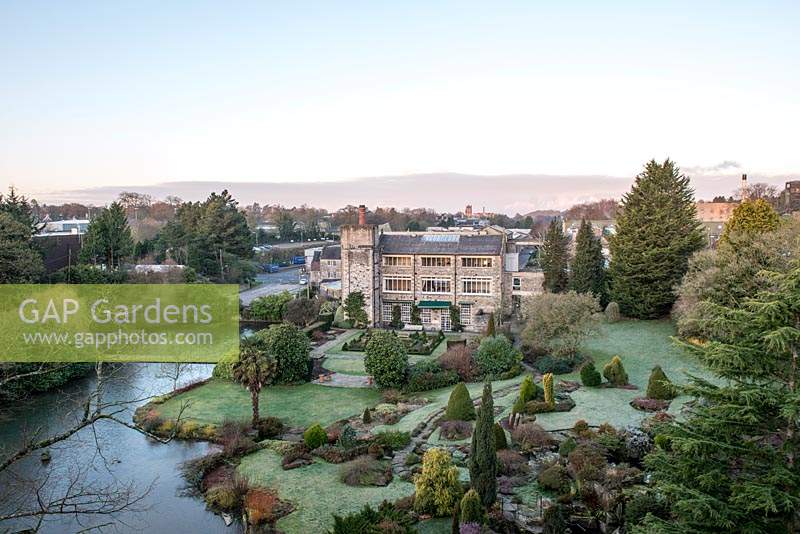 View of Kilver Court Garden, Somerset, UK. 