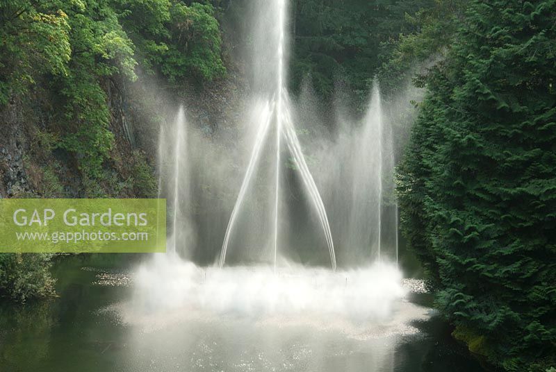 Fountain at The Butchart Gardens, Vancouver Island, British Columbia, Canada.