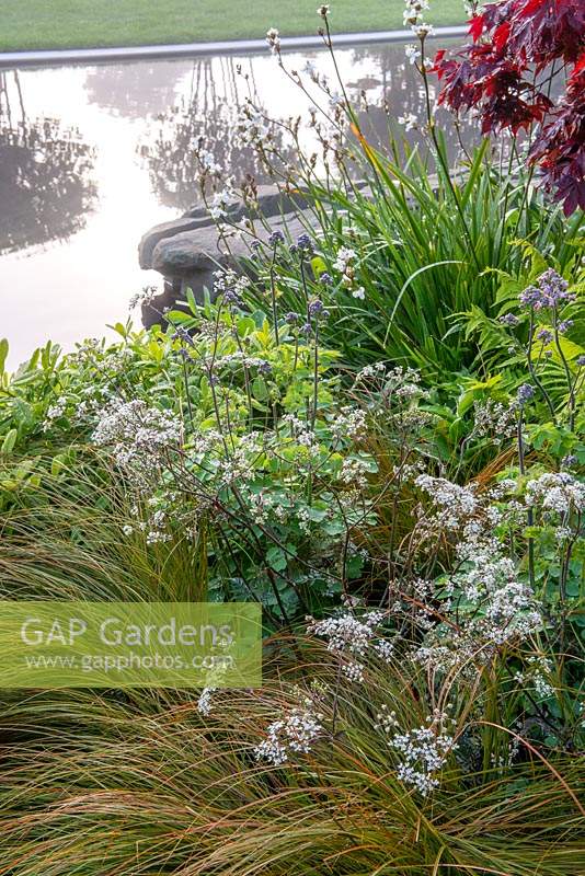 Mixed border beside pool - The Leaf Creative Garden - A Garden of a quiet contemplation - RHS Malvern Spring Festival 2019