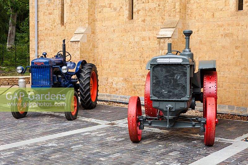 Antique tractors outside the Threshing Barn - The Newt in Somerset
