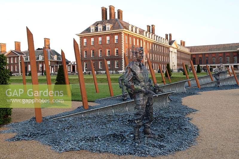 D-Day 75 Garden at The Royal Hospital Chelsea to celebrate 75th anniversary of the 1944 D-Day Landing - RHS Chelsea Flower Show 2019.