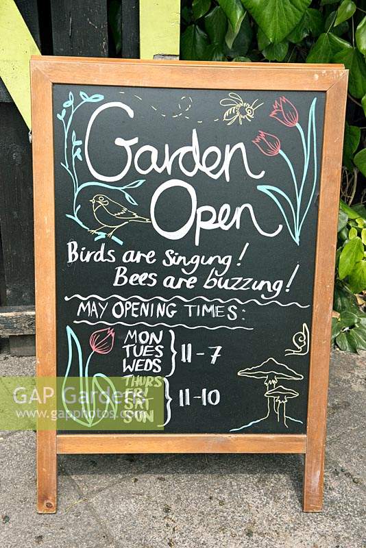 Open garden notice board