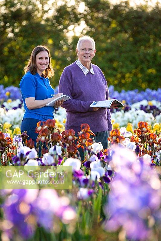 Christine and David Howard at Howard Nurseries Tall bearded Iris fields in May.