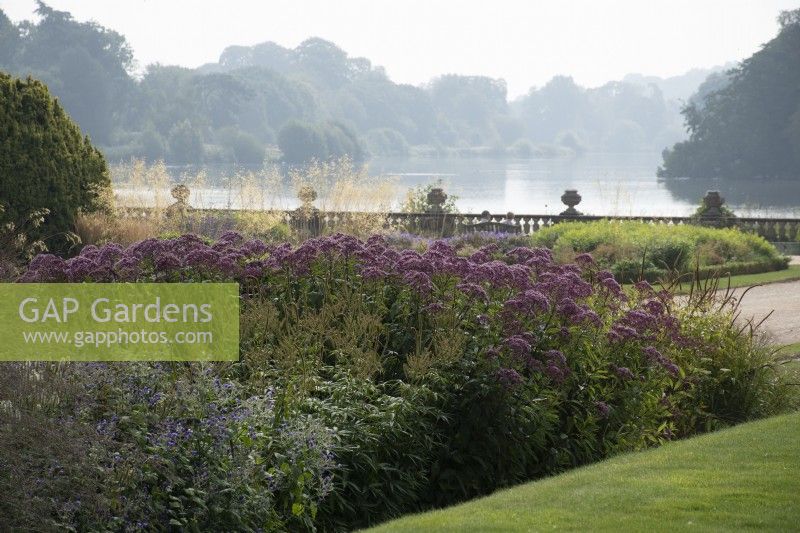 View over the lake - the Italian Garden at Trentham Gardens - September