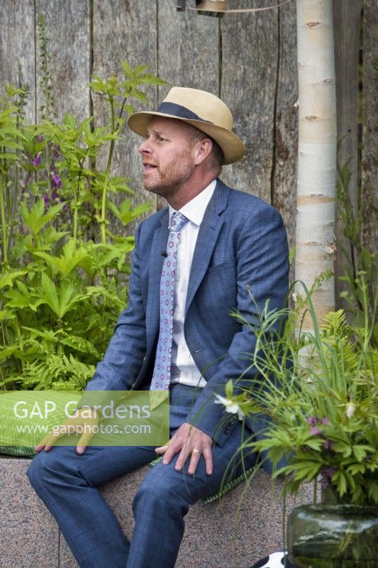 Celebrity garden designer Joe Swift at RHS Chelsea Flower Show 2019