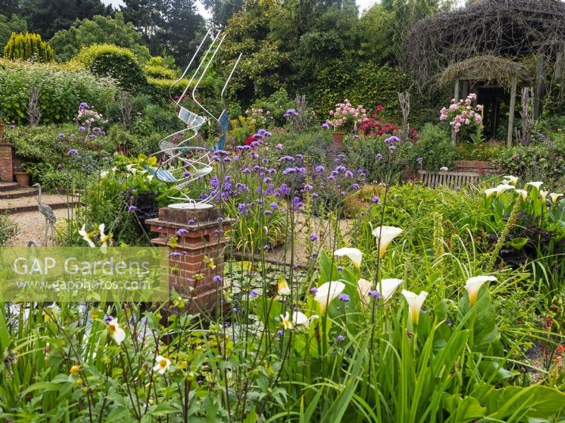 Sunken garden at East Ruston Old Vicarage gardens in Norfolk June