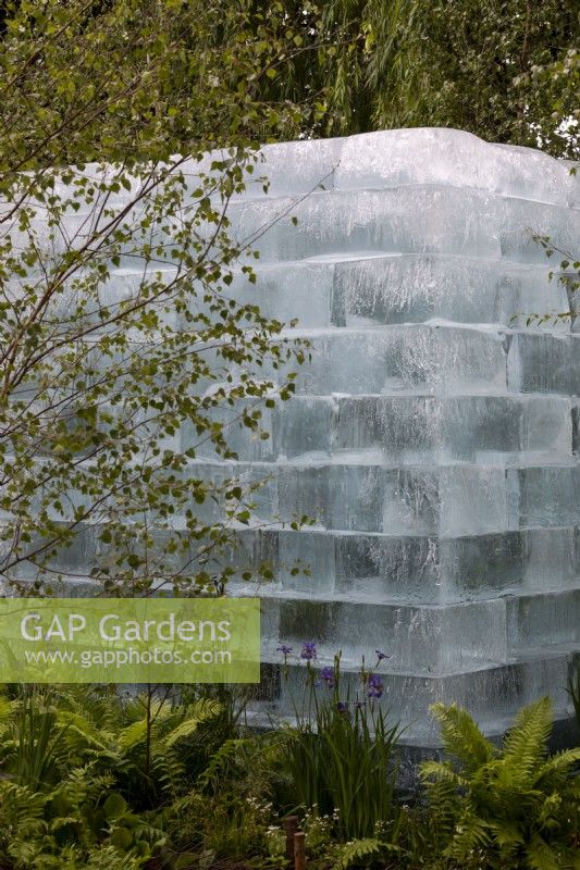 Modern 'Ice House' containing a seed bank of rare seeds that will disperse as it melts