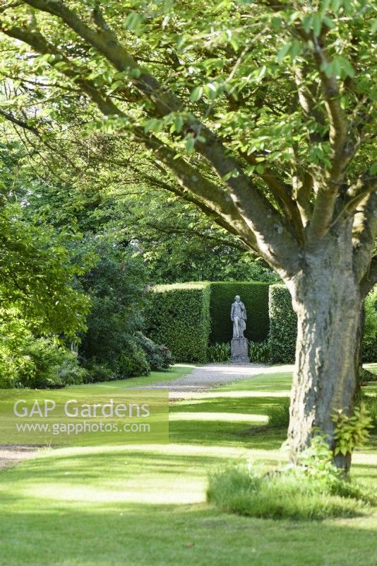 Statue of Shakespeare in the grounds of Doddington Hall near Lincoln in May