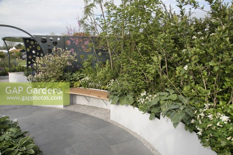 Raised beds in the CRUK Legacy Garden at Malvern Spring Festival 2022