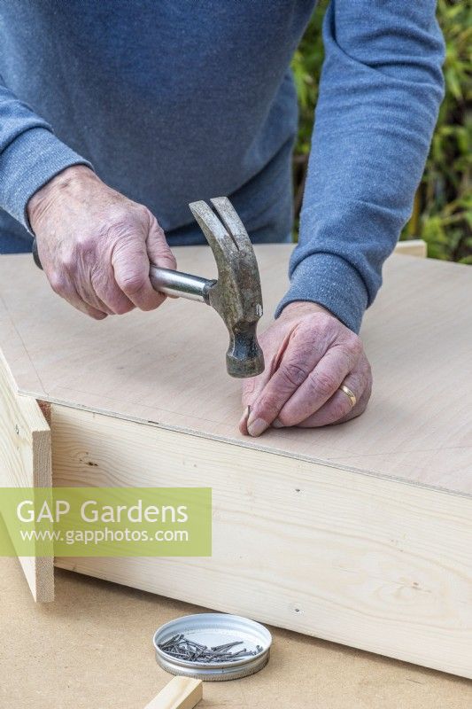 Step-by-Step Making a Plant Theatre. Step 18: nail or screw the marine ply backing board into place, having sanded the edges