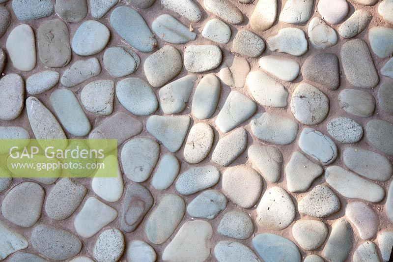 Detail path with pebble mosaic 