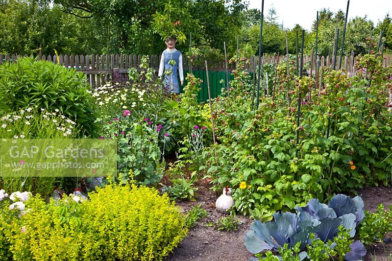 Farm garden with vegetables and fruit 