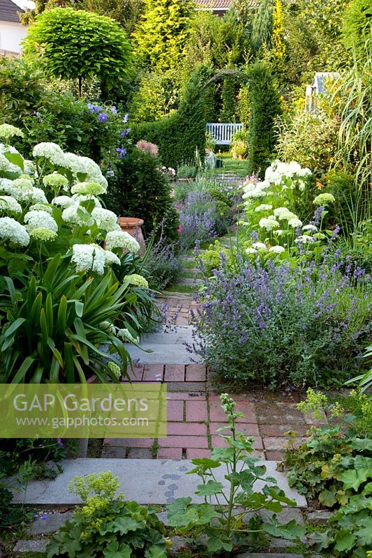 Sight line in narrow terraced house garden 