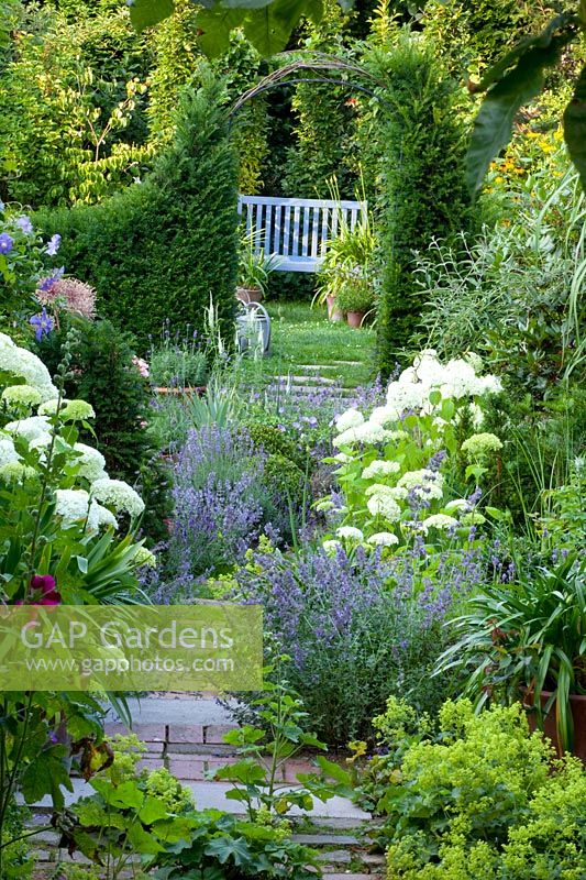 Sight line in narrow terraced house garden 