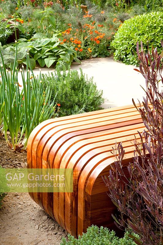 Modern wooden bench 