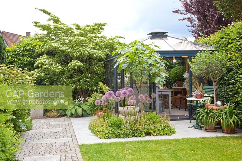 Orangery in a small garden 