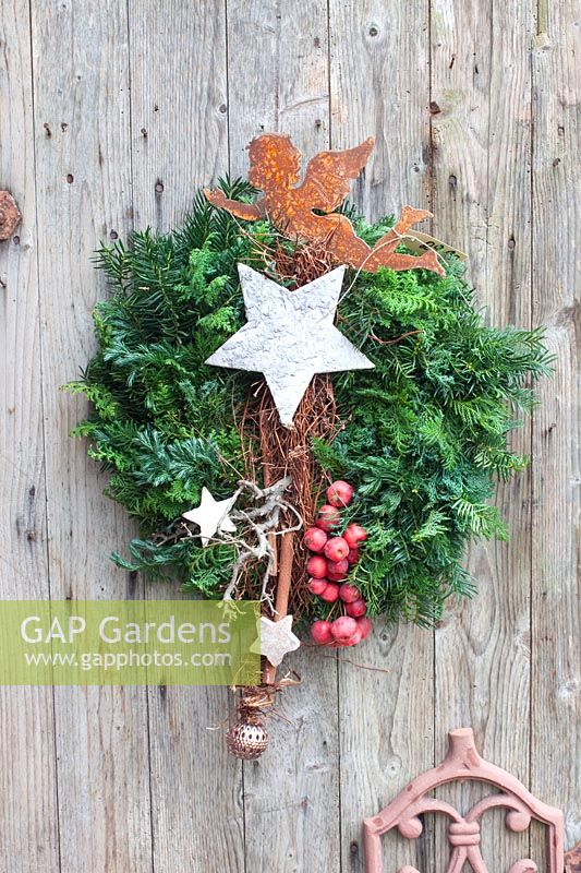 Christmas wreath made of natural materials 