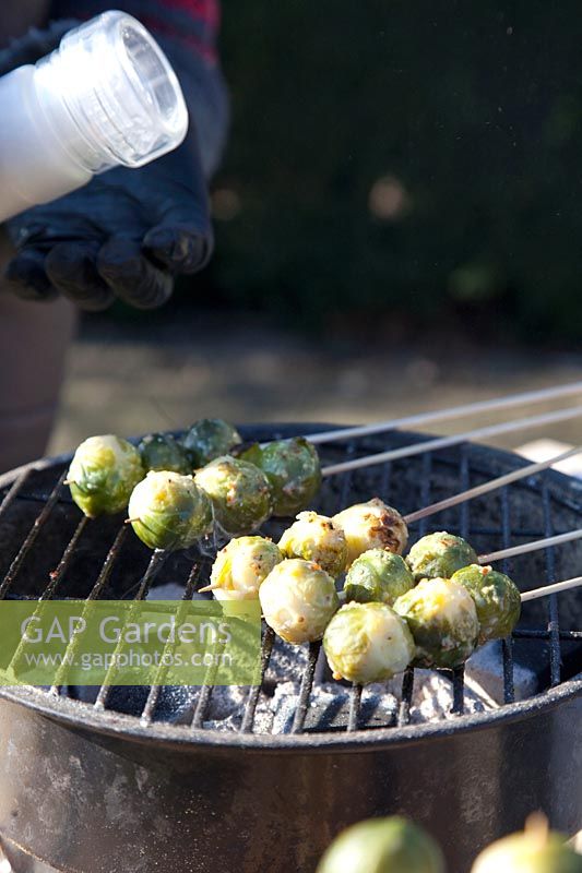Grilled Brussels sprouts, Brassica oleracea 