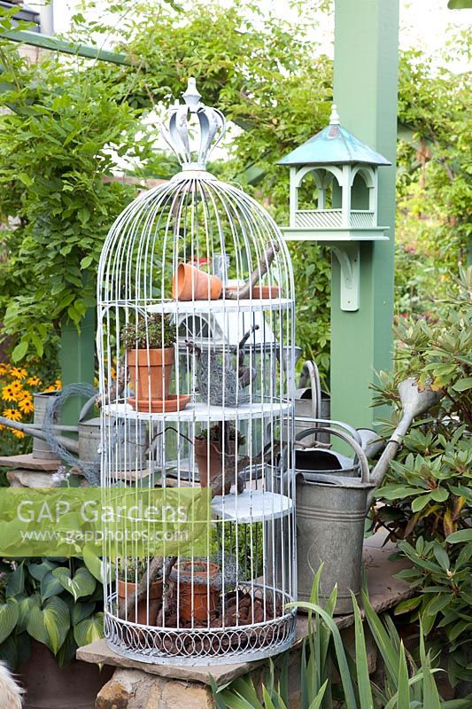 Bird cage as garden decoration 