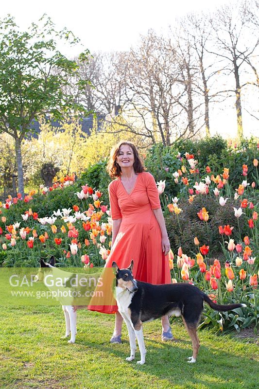 Garden owner, Martje van den Bosch, garden owner, owner, animals, dogs 
