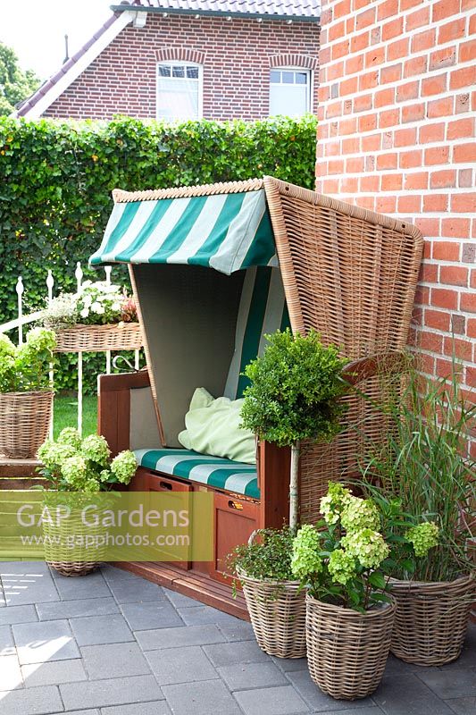 Beach chair on the terrace 