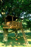 Treehouse - large wooden playhouse in tree with ladder and swings
Monkswood in Surrey