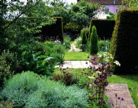 Hedges dividing garden