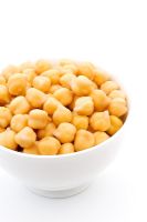 Cicer arietinum - Soaked Chick Peas in bowl  