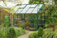 Greenhouse in model garden at RHS Wisley