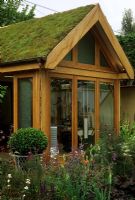 Garden office building with sedum roof. RHS Chelsea FS 2003 Help the Aged 