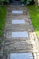 Brick and stone path