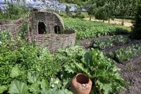 Fruit and vegetable garden with wicker shelter for children - Narborough Hall