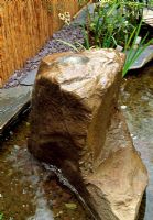 Close up of sandstone water feature - 28A Braces Lane, Bromsgrove, Worcestershire