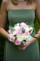 Woman holding a posy of flowers
