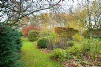 Garden in autumn. Hardwicke House, Fen Ditton, Cambridge