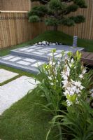 Geometric, gravel, stone and grass inlays. 'Konpira-san' - Gold Medal Winner - RHS Hampton Court Flower Show 2010
