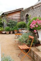 Orange chair at Petersham Nurseries, Richmond, Surrey 