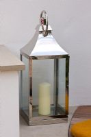 Nickel and glass lantern