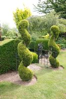 Topiary swirls and clipped hedges 
