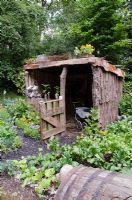 rustic shed in in country garden