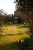 The sun sets over the garden - Mill House, Wylye Valley, Wiltshire