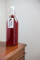 Making home-made Sloe Gin - completed bottle with label 