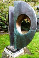 Two Forms Divided Circle - Barbara Hepworth Sculpture Garden, St Ives, Cornwall, October 