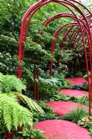 Red stepping stones - 'British Heart Foundation Garden', Silver Medal Winner, RHS Chelsea Flower Show 2011  